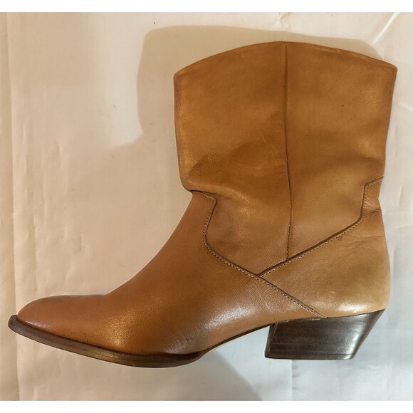 Women’s Vintage Dingo Whipstitch Western Brown Ankle Boots Soft Leather Size 7 - Picture 6 of 10